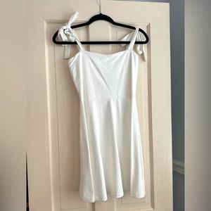 Susana Monaco White Tie Skater Dress in Sugar (Size Small)